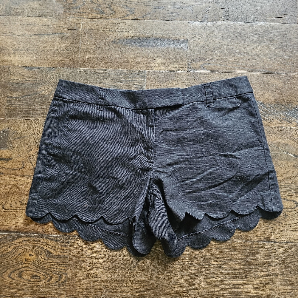 J. Crew Black Scalloped Shorts